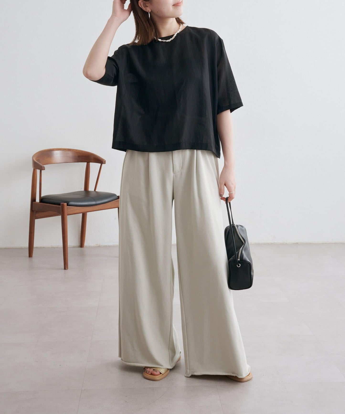 Omekashi 衛衣面料闊腿褲
