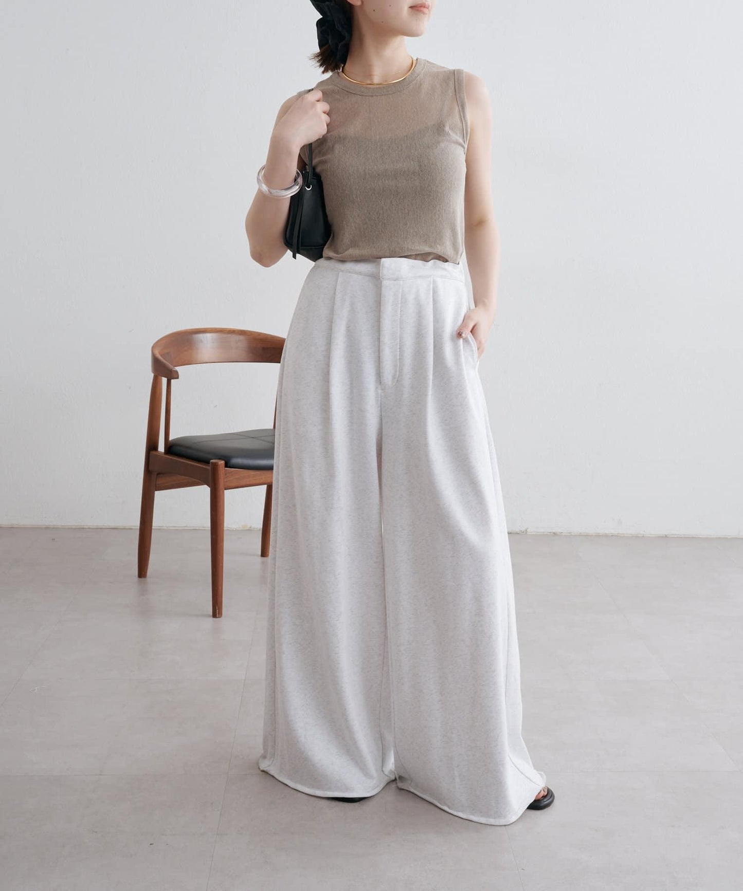 Omekashi 衛衣面料闊腿褲