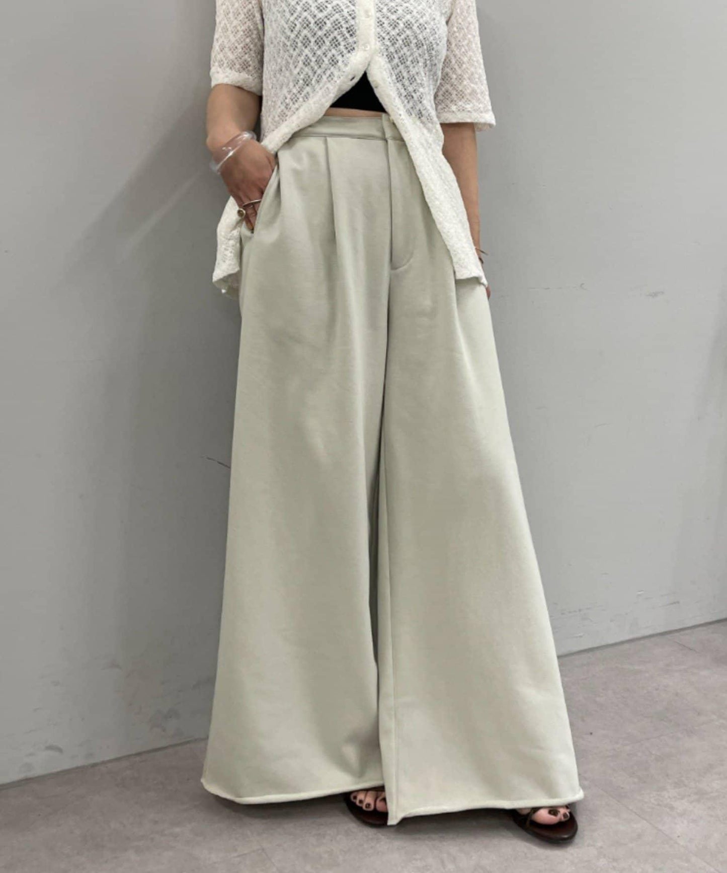 Omekashi 衛衣面料闊腿褲