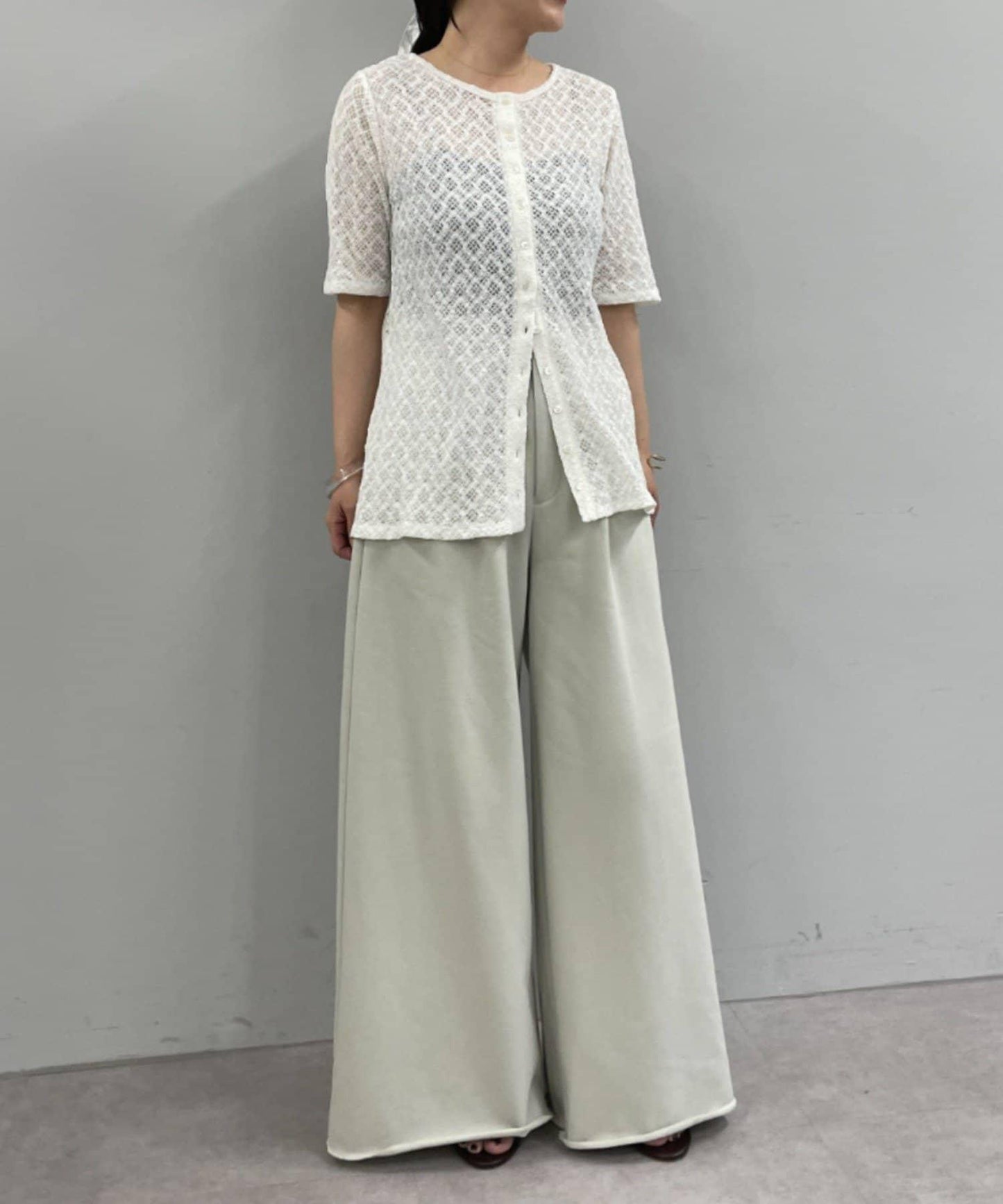 Omekashi 衛衣面料闊腿褲