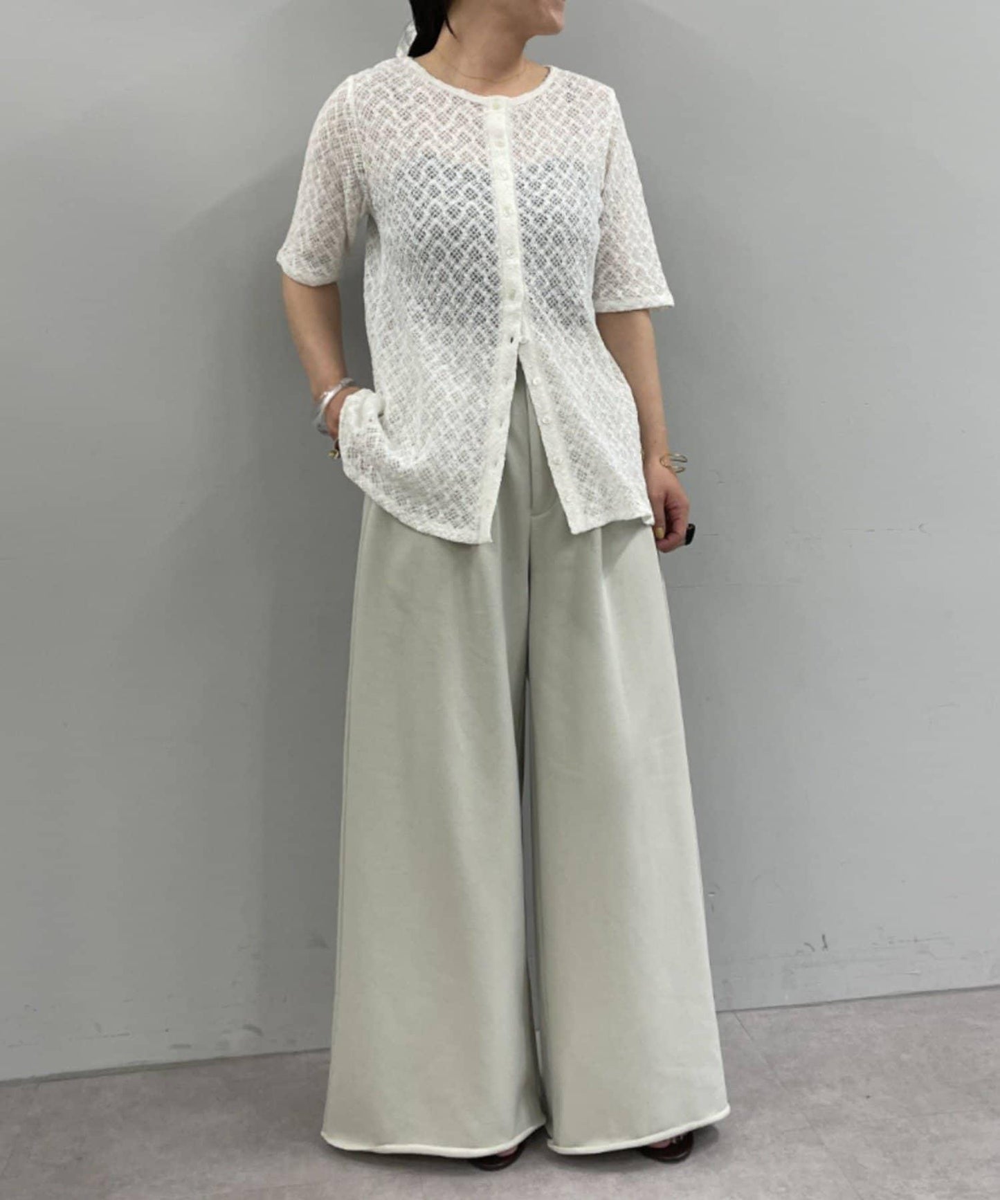 Omekashi 衛衣面料闊腿褲