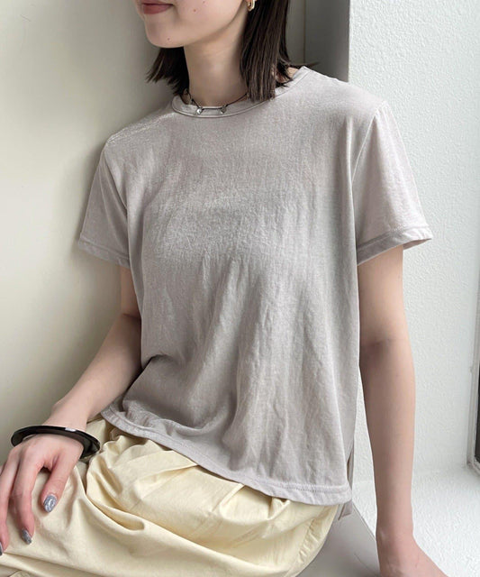 Omekashi 透紗亮澤T恤