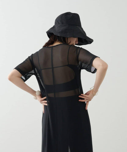 Omekashi 短袖網紗連衣裙