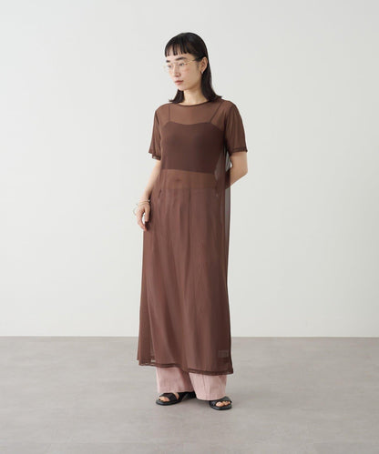 Omekashi 短袖網紗連衣裙