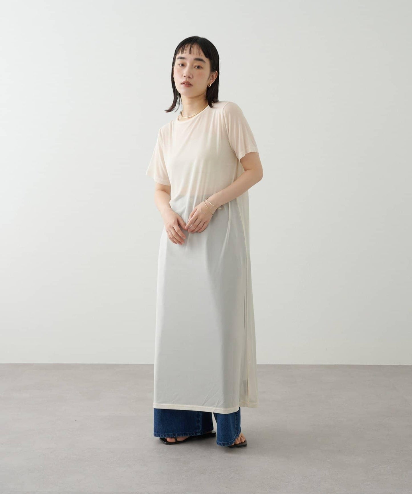 Omekashi 短袖網紗連衣裙