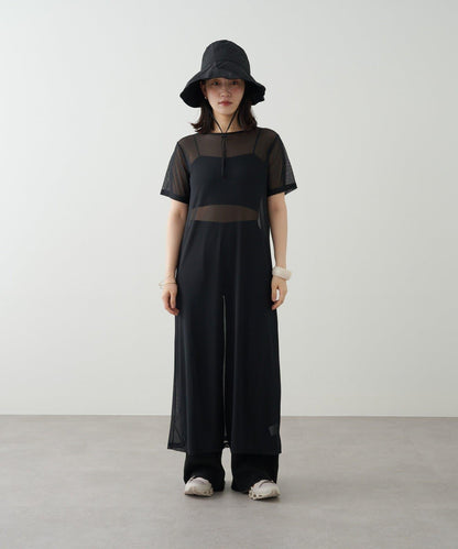 Omekashi 短袖網紗連衣裙