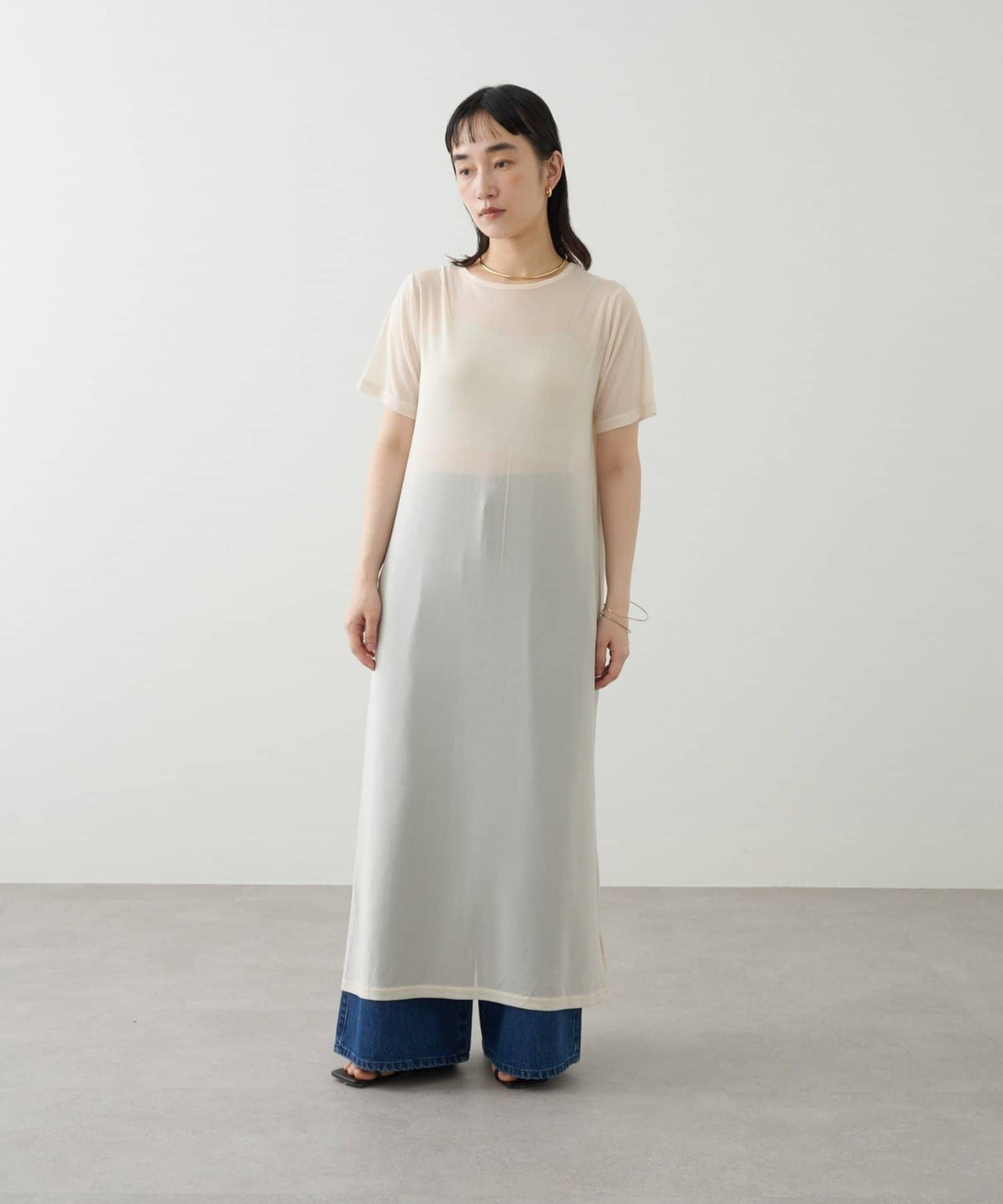 Omekashi 短袖網紗連衣裙