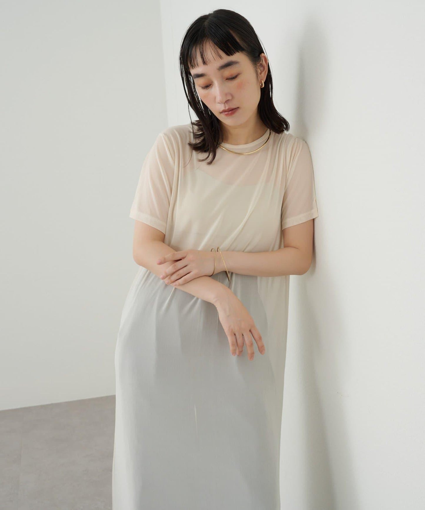 Omekashi 短袖網紗連衣裙