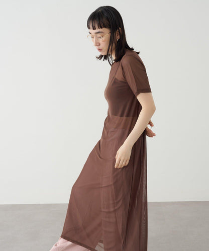 Omekashi 短袖網紗連衣裙