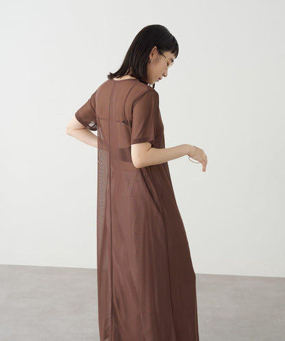 Omekashi 短袖網紗連衣裙