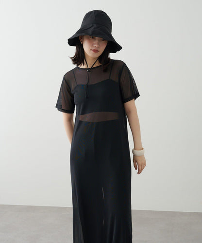 Omekashi 短袖網紗連衣裙