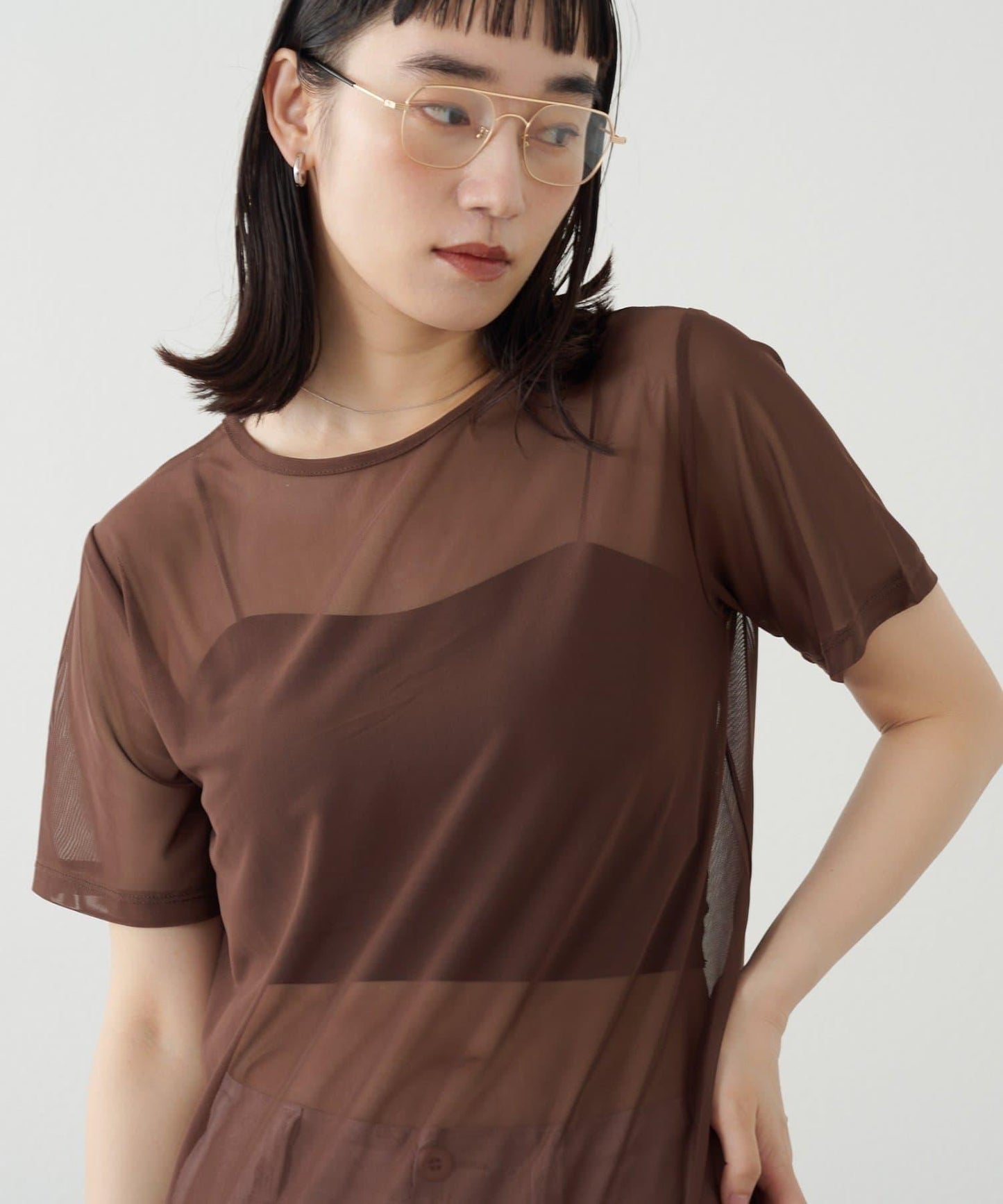 Omekashi 短袖網紗連衣裙