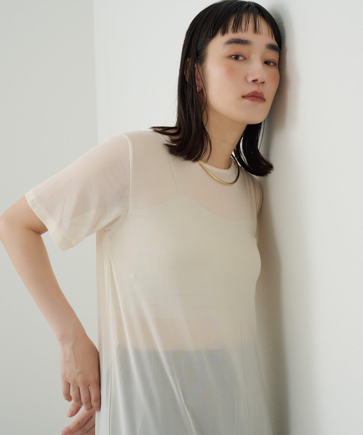 Omekashi 短袖網紗連衣裙