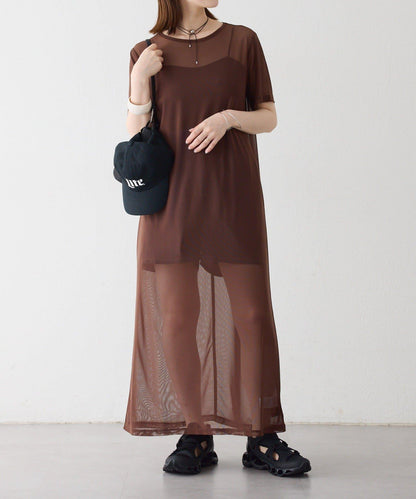 Omekashi 短袖網紗連衣裙