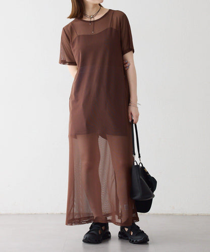 Omekashi 短袖網紗連衣裙