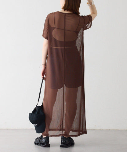 Omekashi 短袖網紗連衣裙