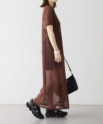 Omekashi 短袖網紗連衣裙