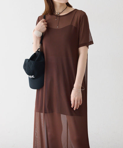 Omekashi 短袖網紗連衣裙