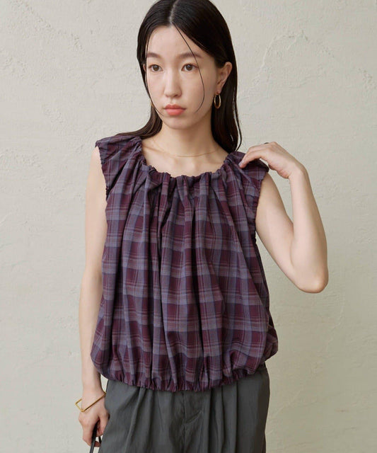 Omekashi 褶皺無袖上衣