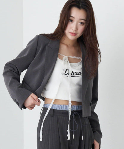 蕾絲Logo帶胸墊疊穿吊帶背心