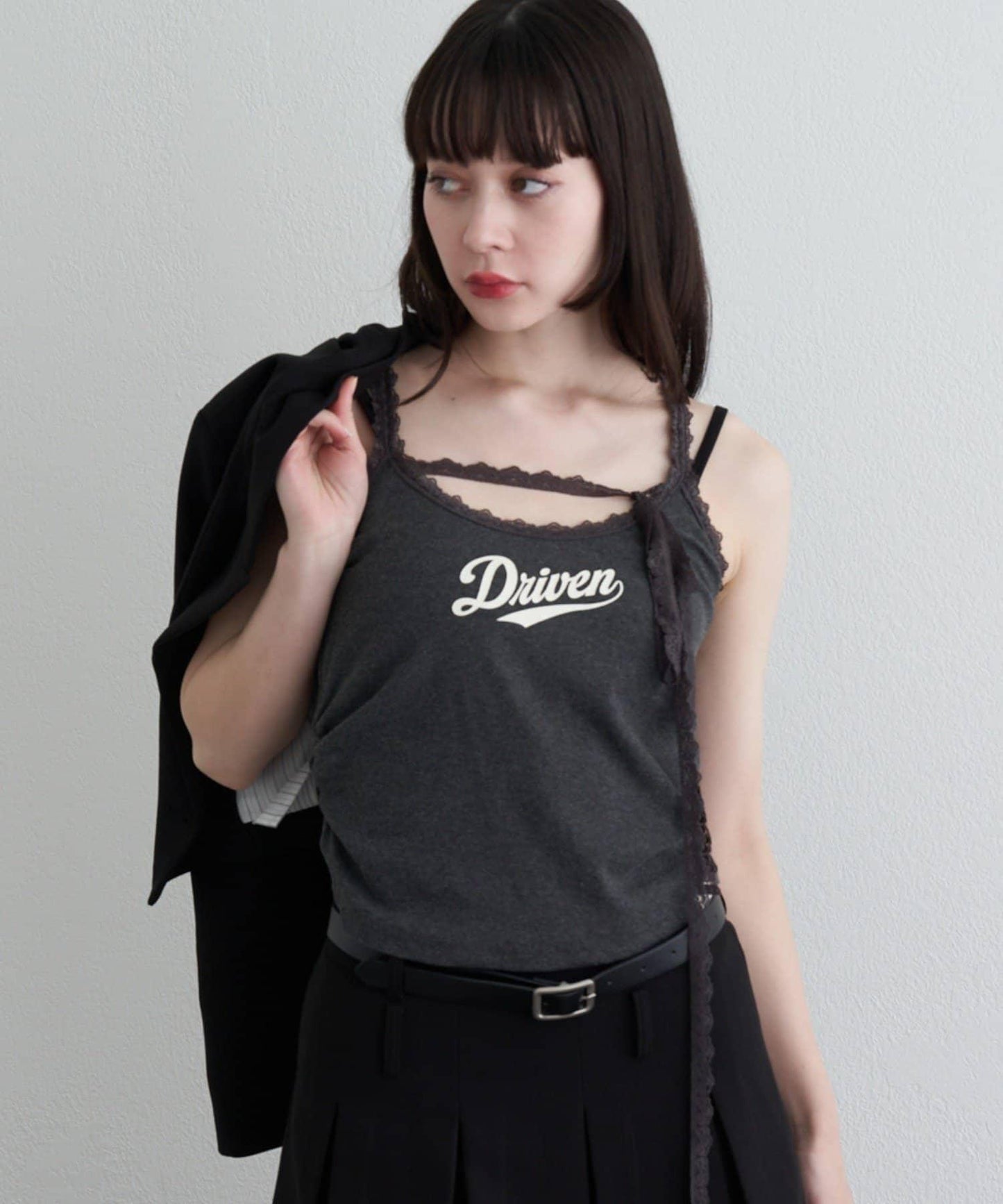 蕾絲Logo帶胸墊疊穿吊帶背心