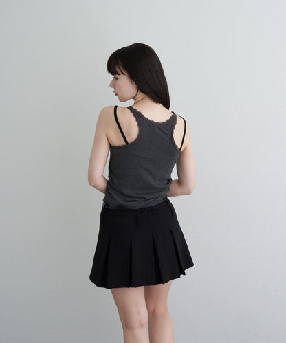 蕾絲Logo帶胸墊疊穿吊帶背心