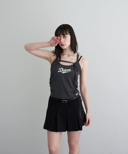 蕾絲Logo帶胸墊疊穿吊帶背心