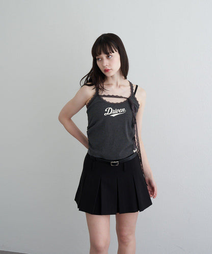 蕾絲Logo帶胸墊疊穿吊帶背心