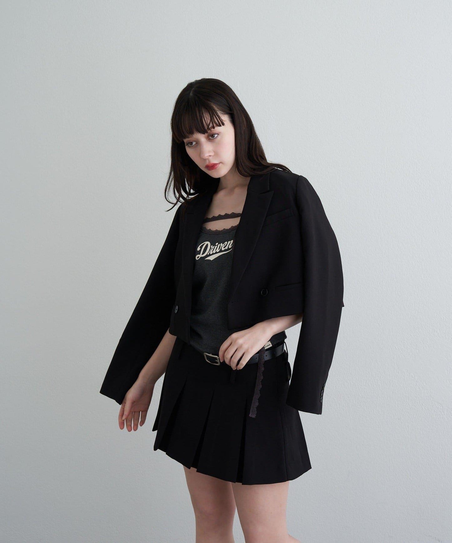 蕾絲Logo帶胸墊疊穿吊帶背心