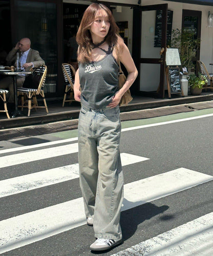 蕾絲Logo帶胸墊疊穿吊帶背心