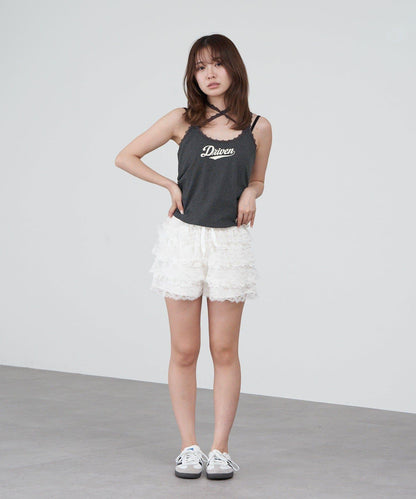 蕾絲Logo帶胸墊疊穿吊帶背心