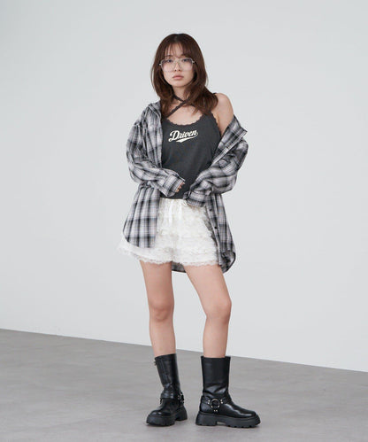 蕾絲Logo帶胸墊疊穿吊帶背心