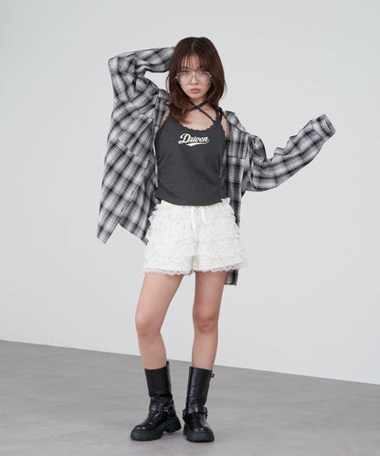 蕾絲Logo帶胸墊疊穿吊帶背心