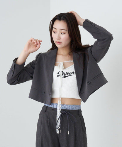 蕾絲Logo帶胸墊疊穿吊帶背心