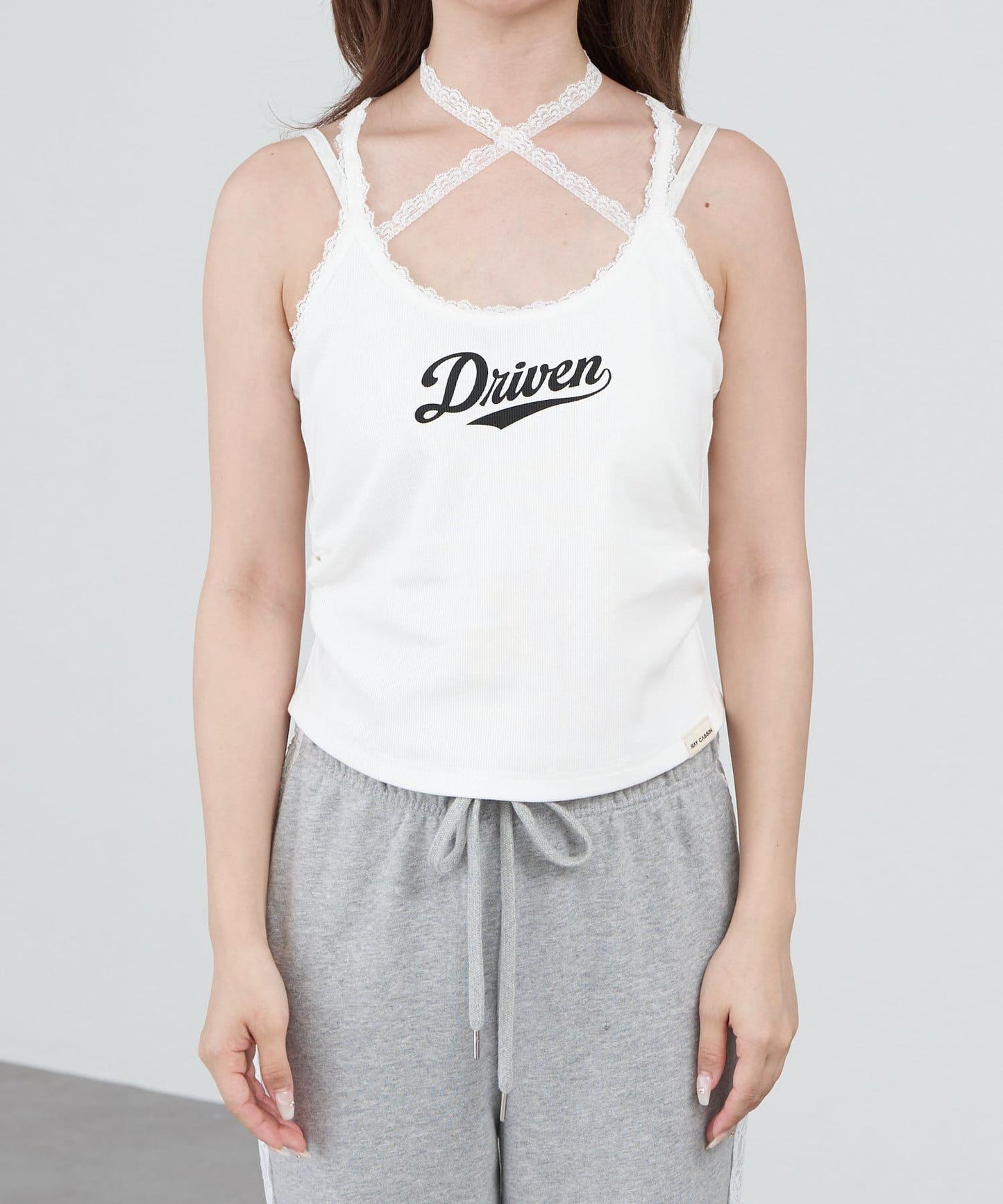 蕾絲Logo帶胸墊疊穿吊帶背心