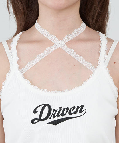 蕾絲Logo帶胸墊疊穿吊帶背心