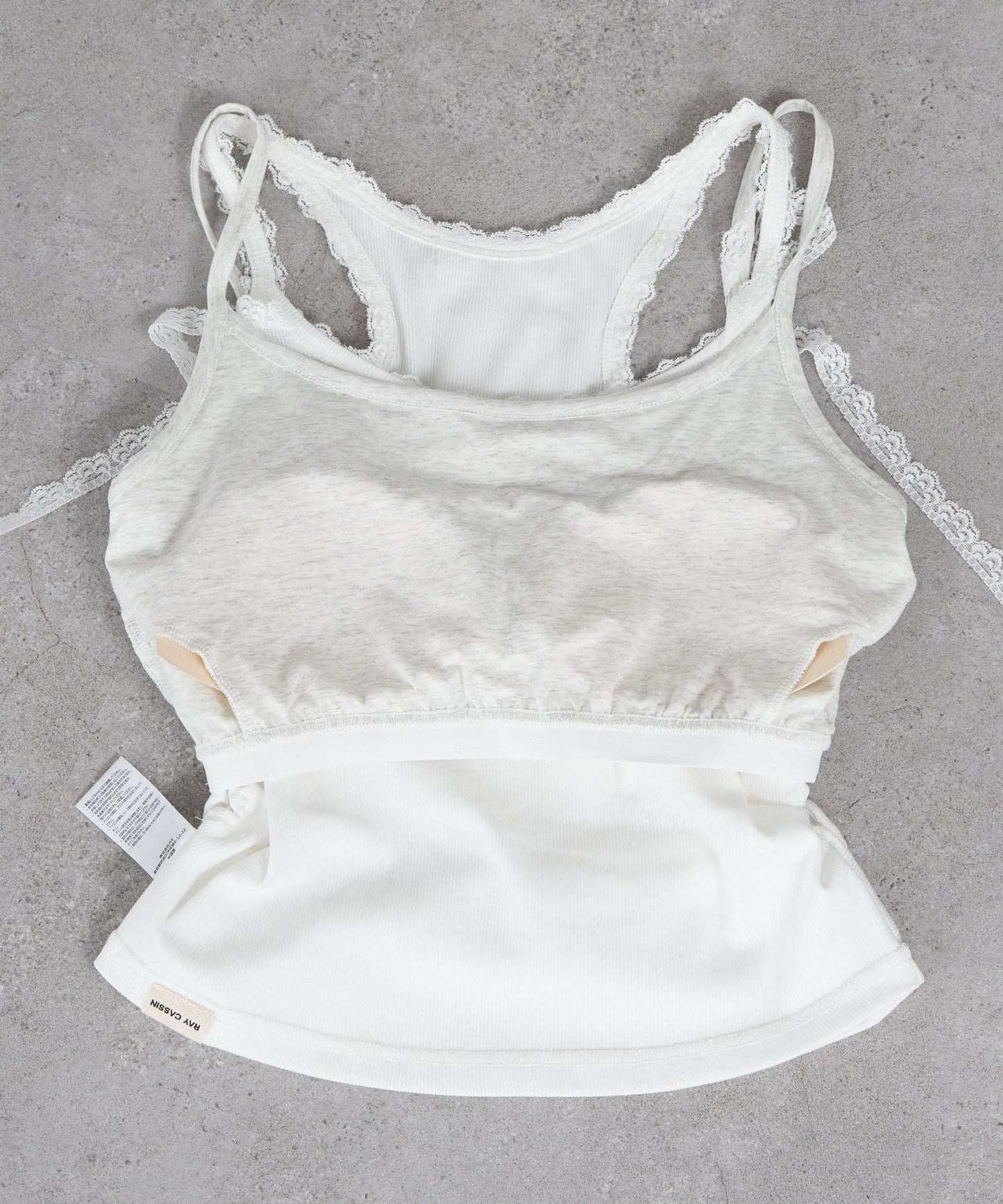 蕾絲Logo帶胸墊疊穿吊帶背心