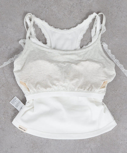 蕾絲Logo帶胸墊疊穿吊帶背心