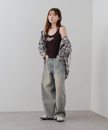 蕾絲Logo帶胸墊疊穿吊帶背心