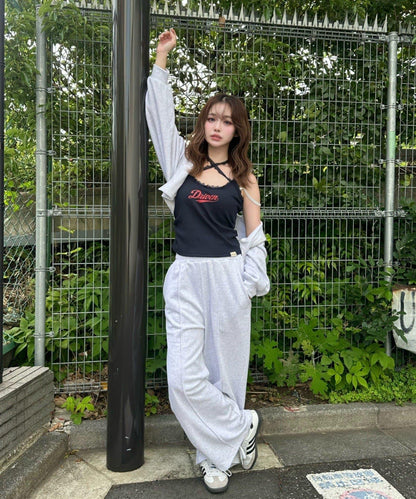 蕾絲Logo帶胸墊疊穿吊帶背心