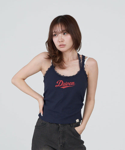 蕾絲Logo帶胸墊疊穿吊帶背心