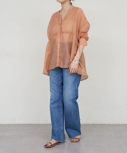 SHENERY 輕透荷葉下襬上衣