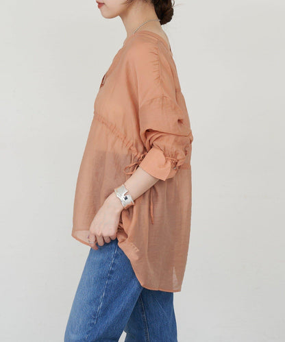 SHENERY 輕透荷葉下襬上衣