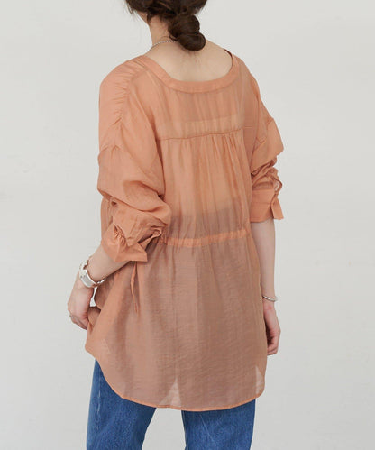 SHENERY 輕透荷葉下襬上衣