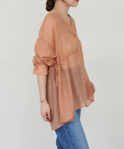 SHENERY 輕透荷葉下襬上衣