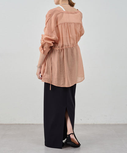 SHENERY 輕透荷葉下襬上衣