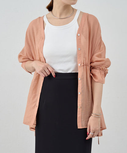 SHENERY 輕透荷葉下襬上衣