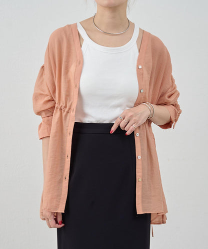 SHENERY 輕透荷葉下襬上衣