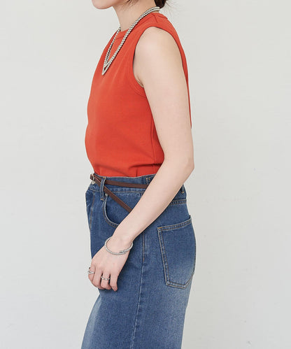 SHENERY 羅紋修身無袖背心