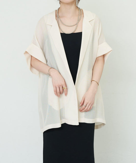 法式袖網眼夾克